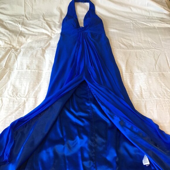 Backless halter neck silk gown,  US 8, fits like 4-6, NWOT - Picture 4 of 11